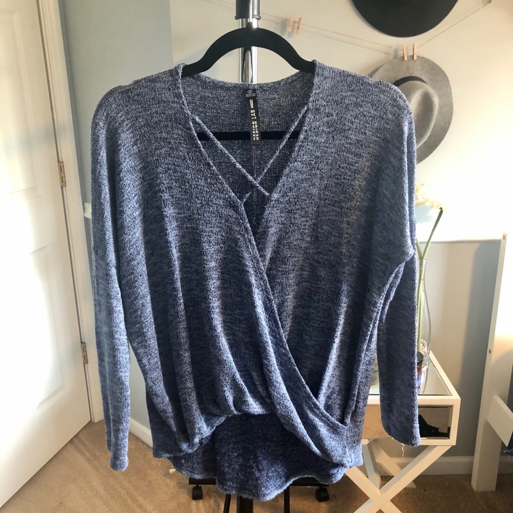 Blue Cross knit sweater